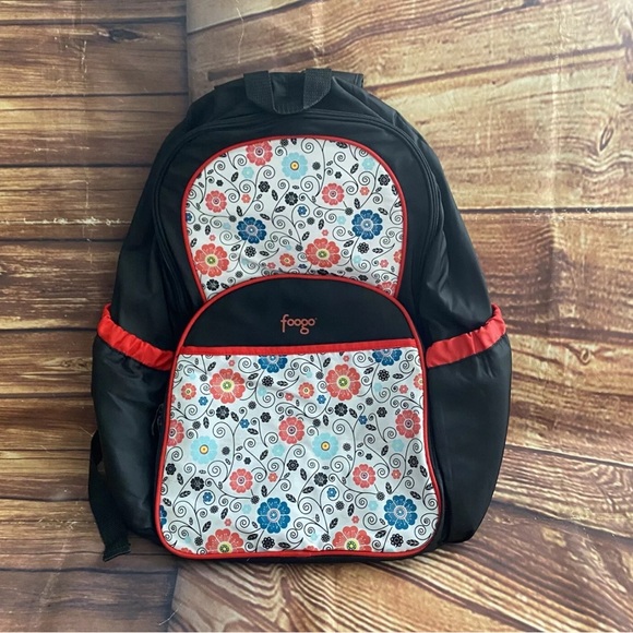 Thermos Foogo Floral Backpack Diaper Bag Poppy Patch Black - Picture 5 of 12